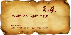 Rohács Györgyi névjegykártya